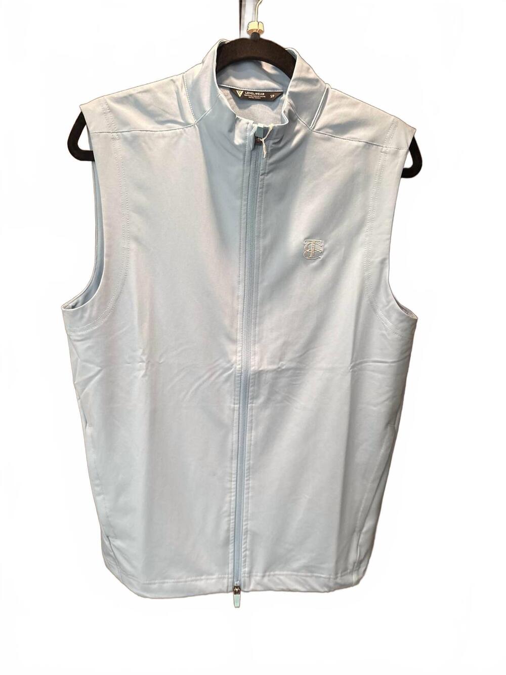 NEW LEVELWEAR men's collared vest in powder blue